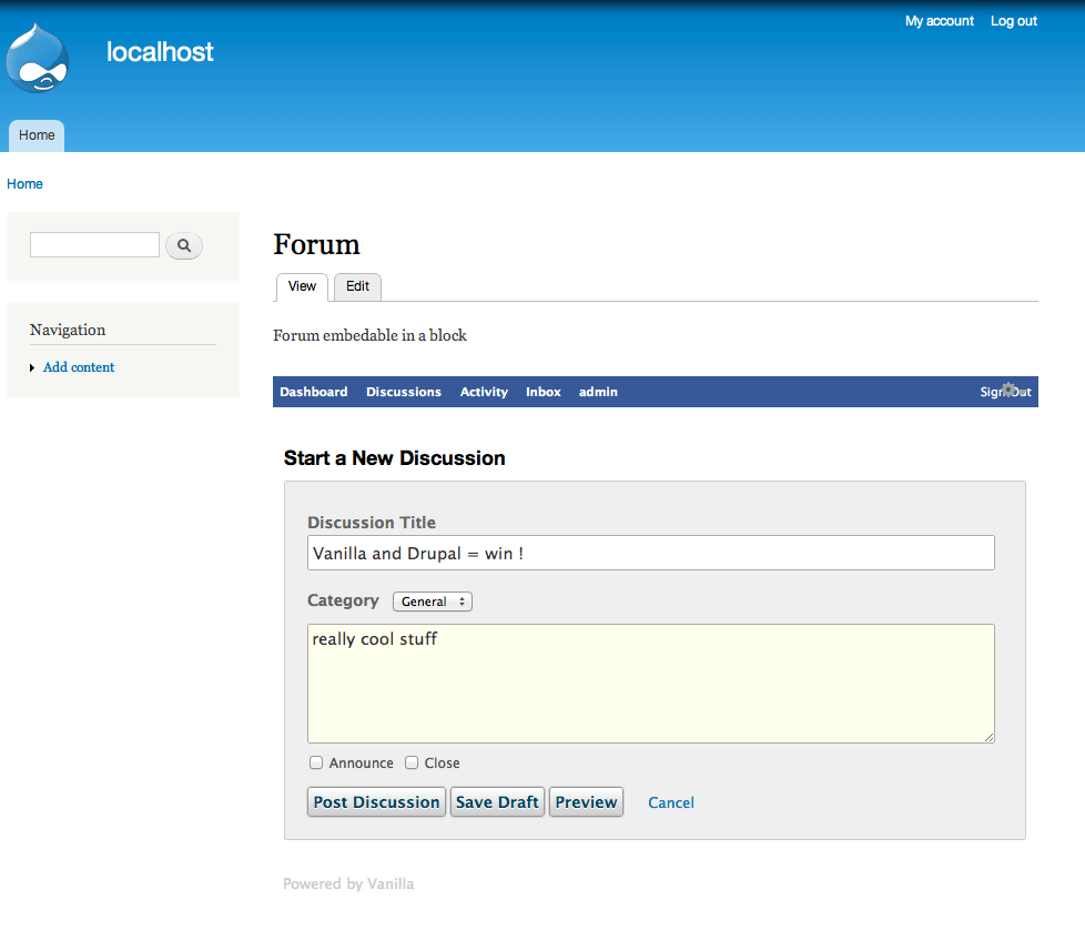 Orchid Vanilla forums integration